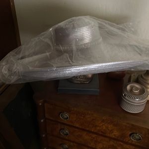 Silver evening occasion hat